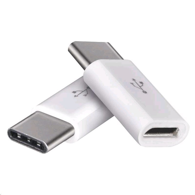 Adaptér micro USB-B 2.0 / USB-C 2.0, bílý, 2 ks SM 7023