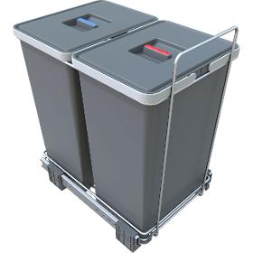 Elletipi Ecofil - Vestavný odpadkový koš, dělený, 48 l PF01 44B2