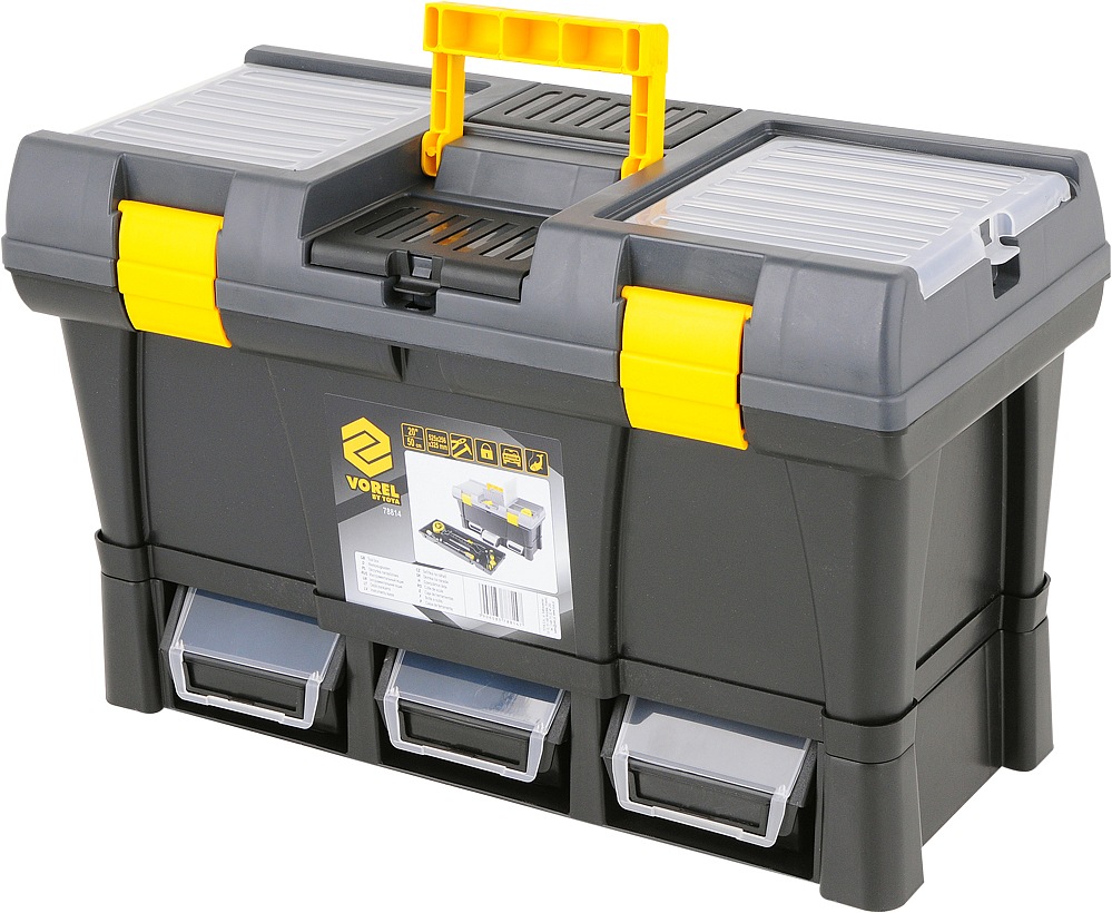 VOREL Box na nářadí plastový 20" + 3x zásuvka TO-78814