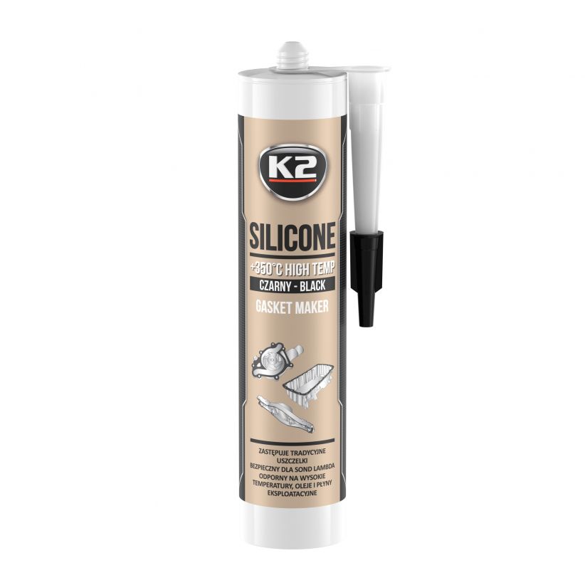 K2 SILICONE BLACK 300 g - silikon pro utěsnění části motoru při montáži AMB200