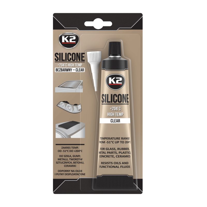 K2 SILICONE CLEAR 85 g - vysokoteplotní čirý silikon AMB255