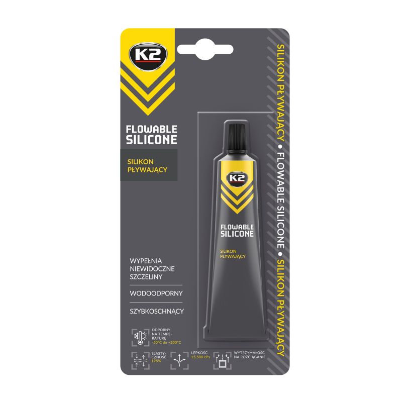 K2 FLOWABLE SILICONE 21g - silikonové těsnění autoskel a reflektorů amB260