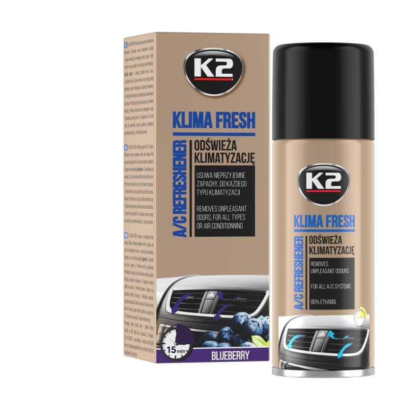 K2 Osvěžovač KLIMA FRESH 150 ml BLUEBERRY AMK222BB