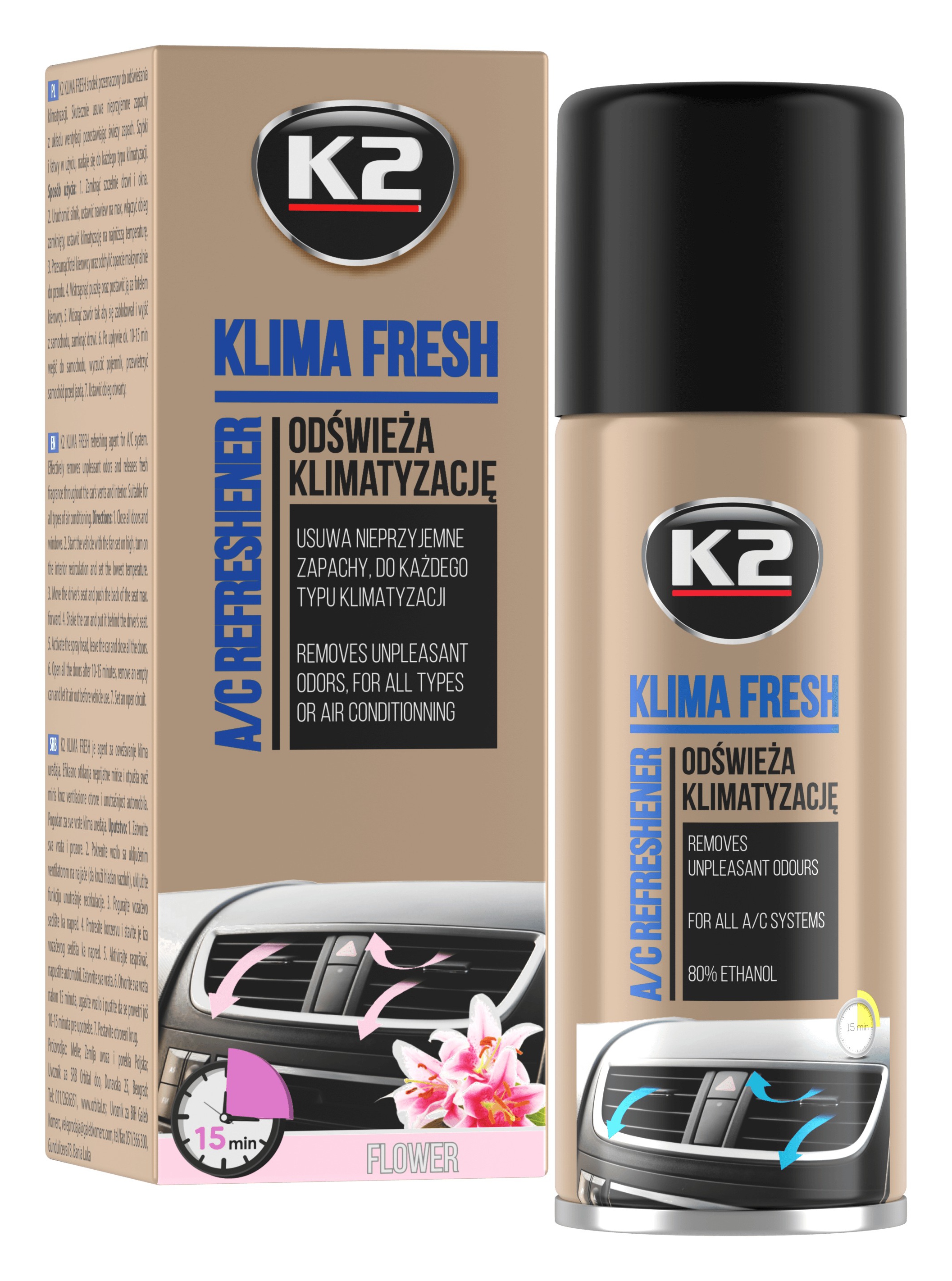 K2 Osvěžovač KLIMA FRESH 150 ml FLOWER AMK222FL