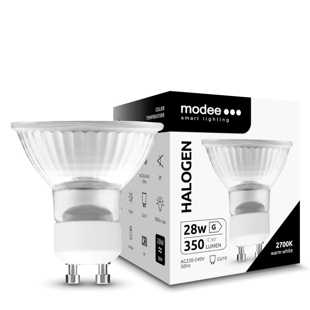 Modee Smart Lighting Halogenová žárovka 28W 230V GU10 38°