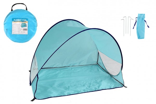 Teddies Stan plážový s UV filtrem 100x70x80cm samorozkládací polyester/kov obdelník modrý v látkové tašce