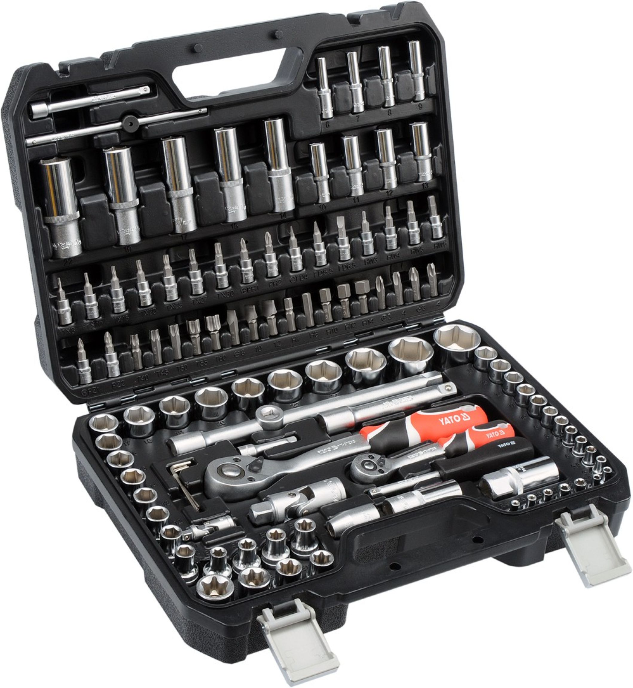YATO Gola sada 1/2", 1/4" + příslušenství 108 ks YT-38791
