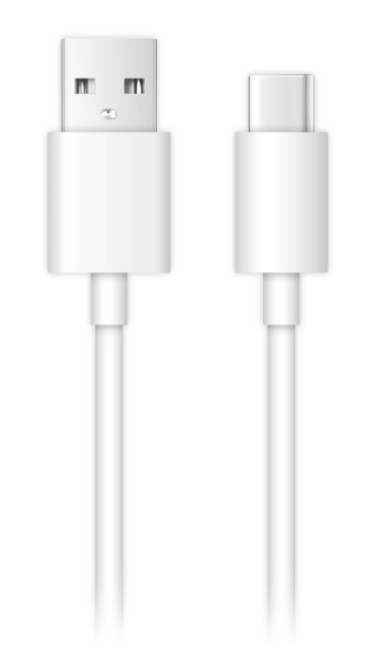datový a nabíjecí kabel A-MAX USB/USB-C 1,2m, bílý
