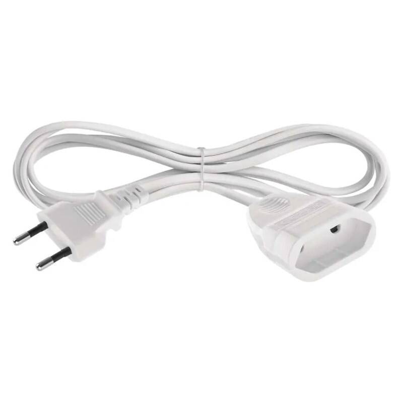 EMOS Dvoužilový pohyblivý přívod 3 m / 1 zásuvka / bílý / PVC / 0,75 mm2 P01303