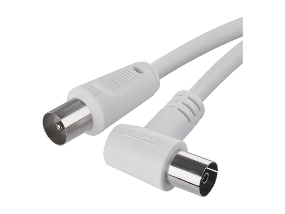 EMOS Anténní koaxiální kabel stíněný 7,5m – úhlová vidlice S30710