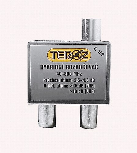 Rozbočovač TEROZ 102KP, 2x 3,5dB