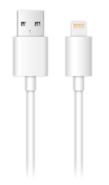Datový a nabíjecí kabel A-MAX USB/Lightning 1,2m, bílý