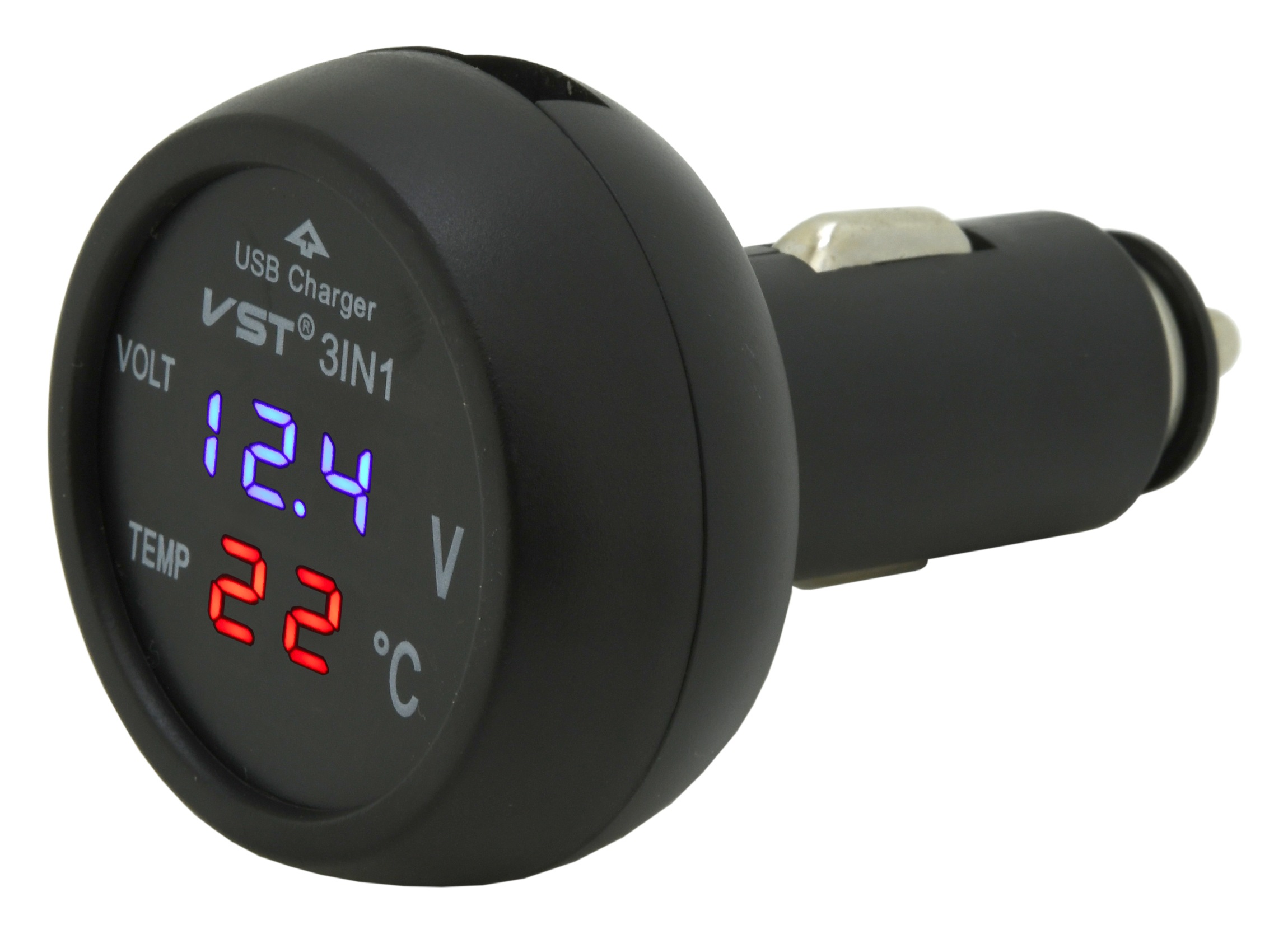 Zástrčka MULTI - USB, voltmetr, teploměr 07427 Compass