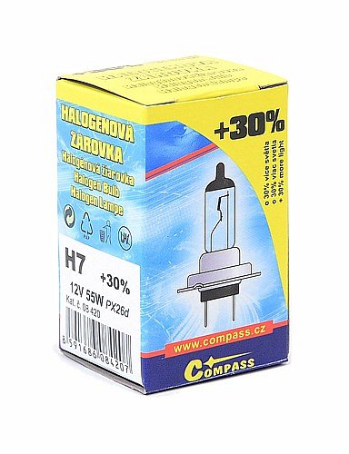 COMPASS Žárovka 12V H7 55W PX26d box FLASH +30%