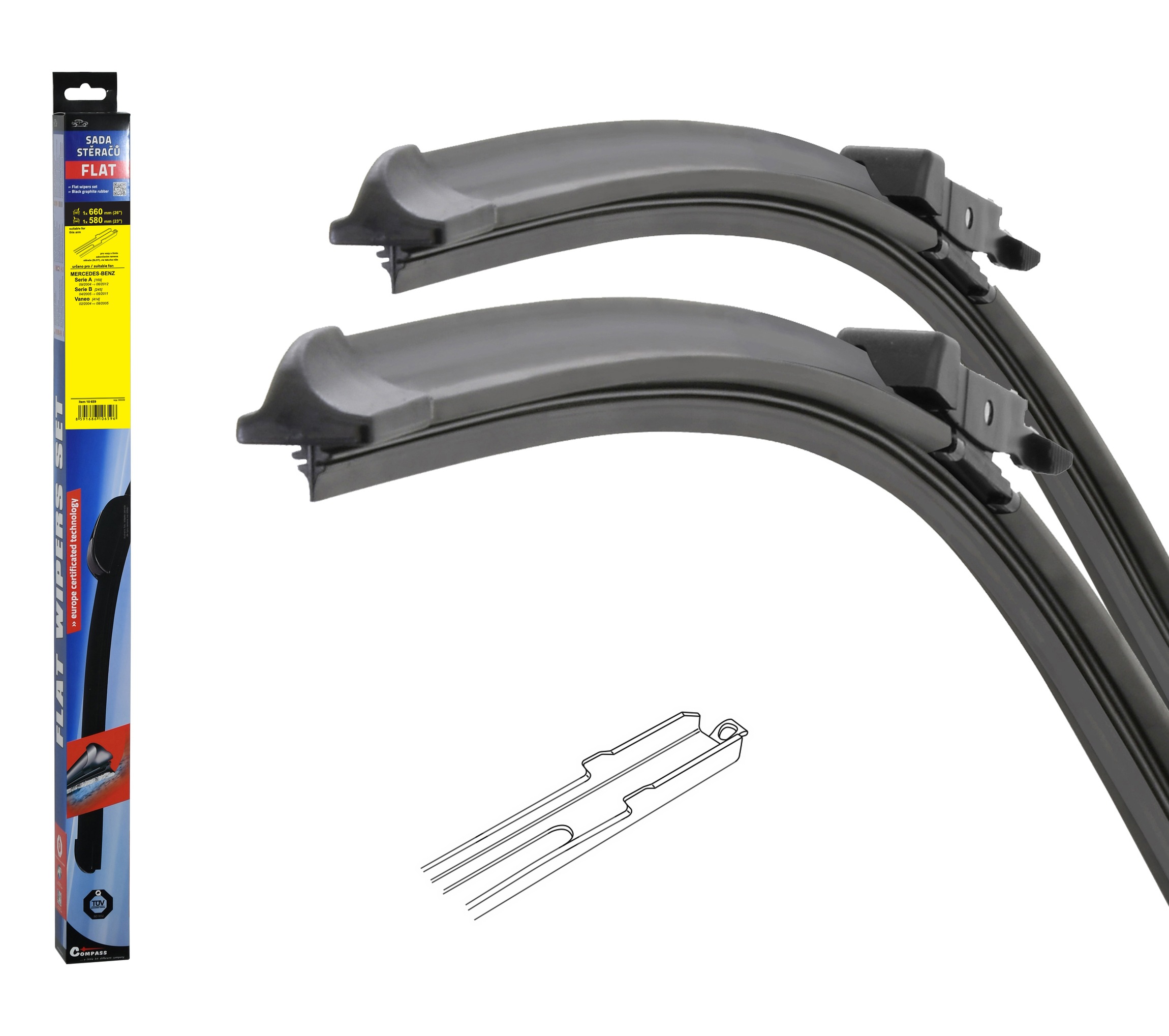 Compass Flat Set Slot 660+580 mm 10659