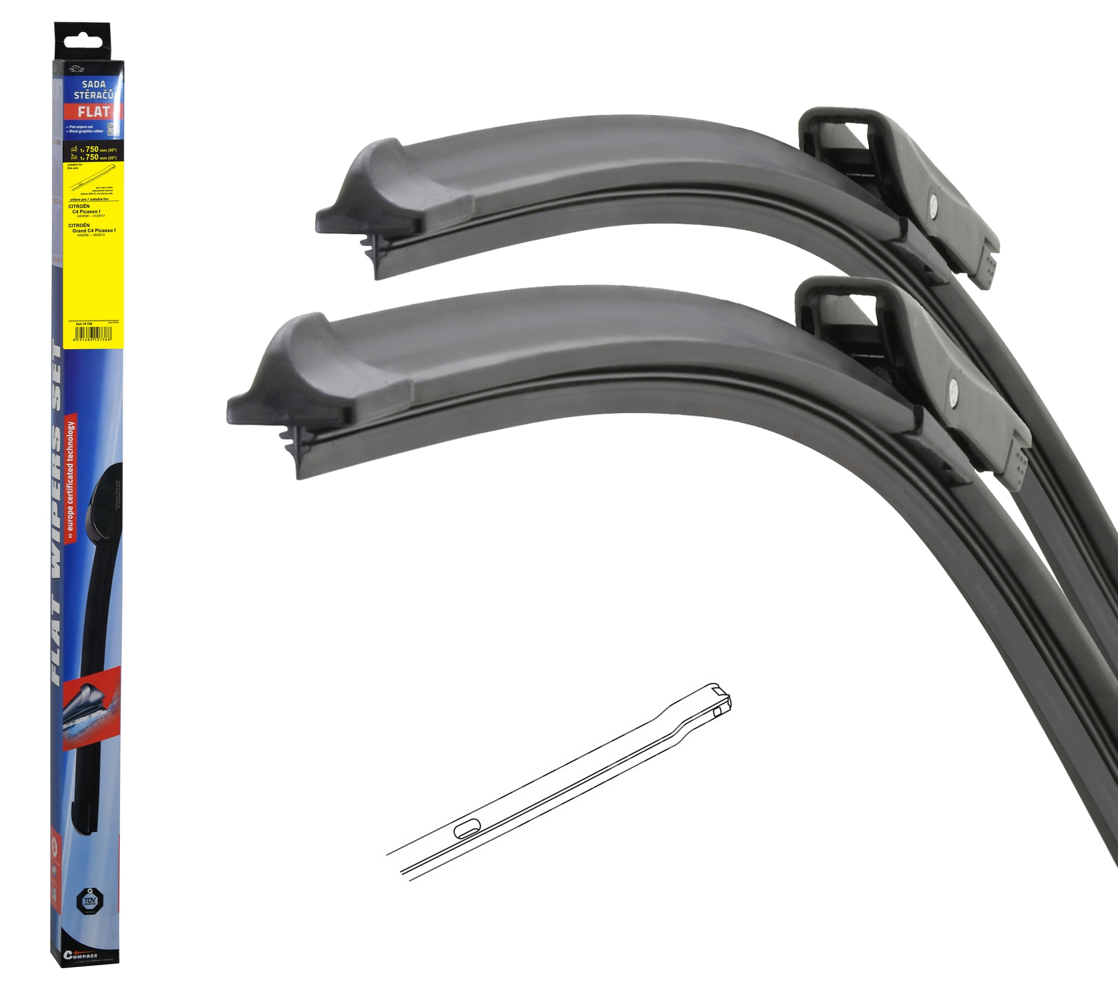 Compass Flat Set Bolt 750+750 mm 10738