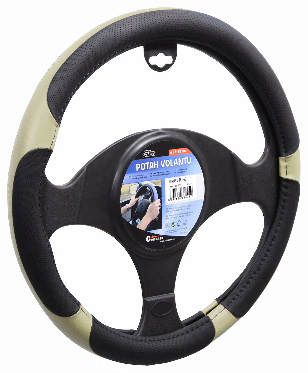 COMPASS Potah volantu GRIP béžový