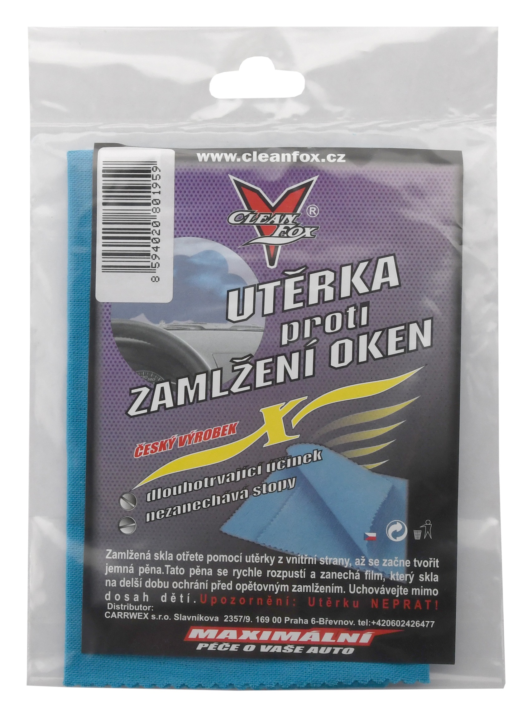 CLEAN FOX Utěrka proti mlžení oken 90629