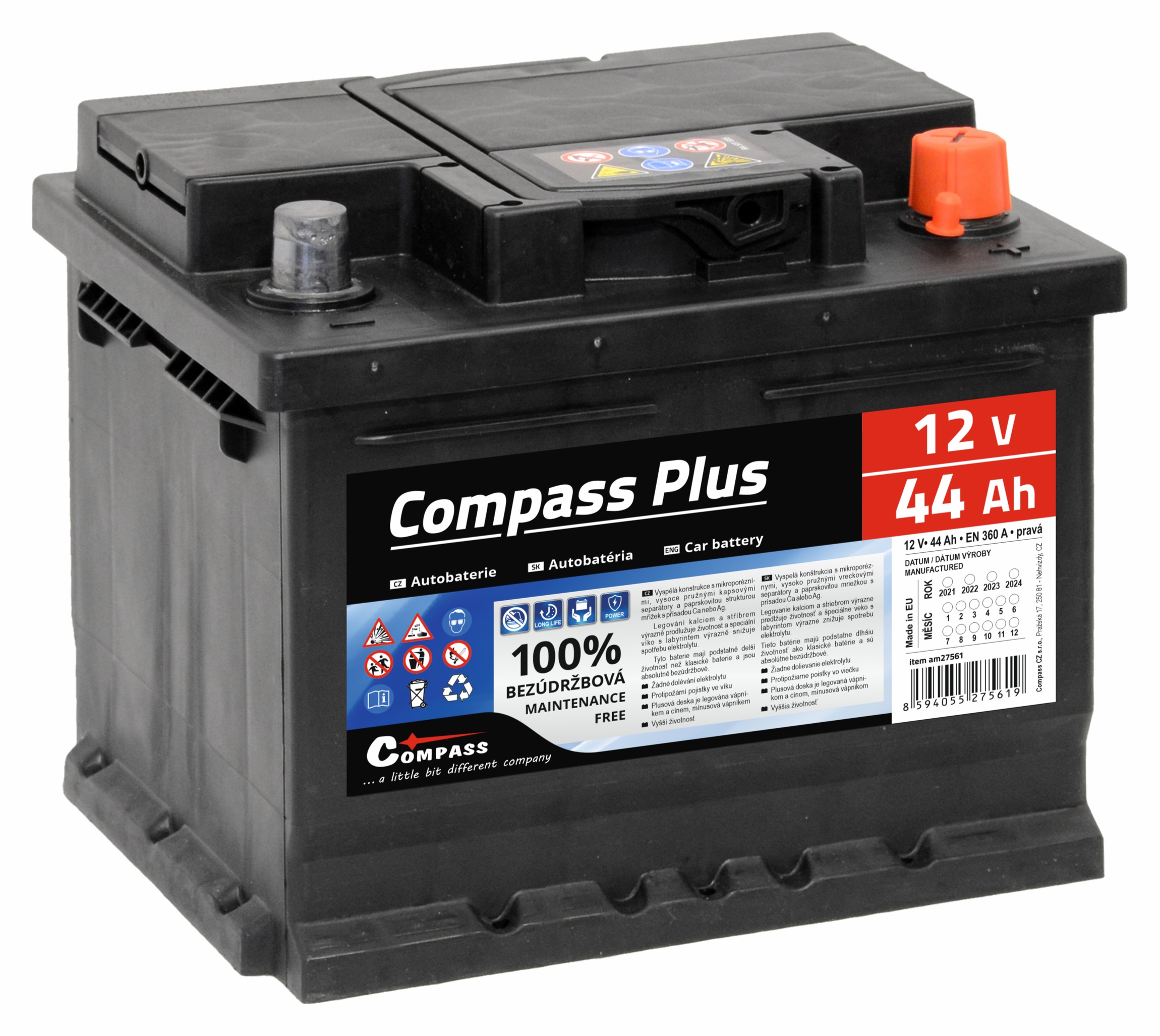 Autobaterie COMPASS PLUS 12V 44Ah 360A am27561