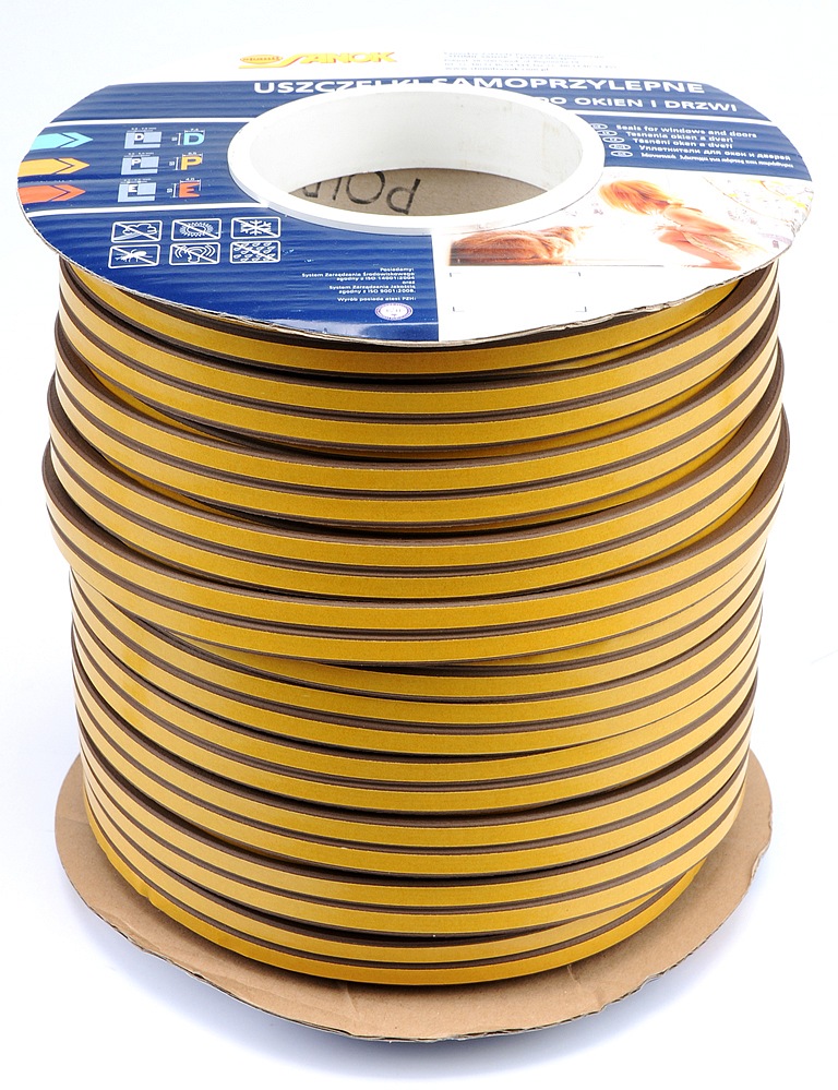 VOREL Těsnění do oken a dveří samolepící 9x7,5mm TYP D hnědé 100M TO-76767