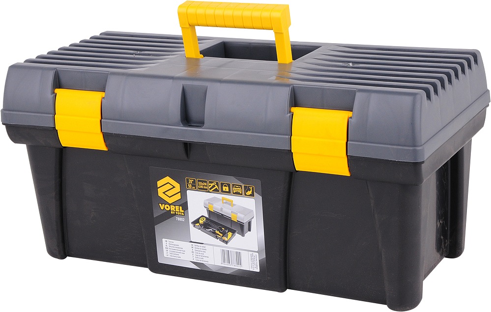 VOREL Box na nářadí plastový 20" 2 zámky šedé víko 50cm TO-78802
