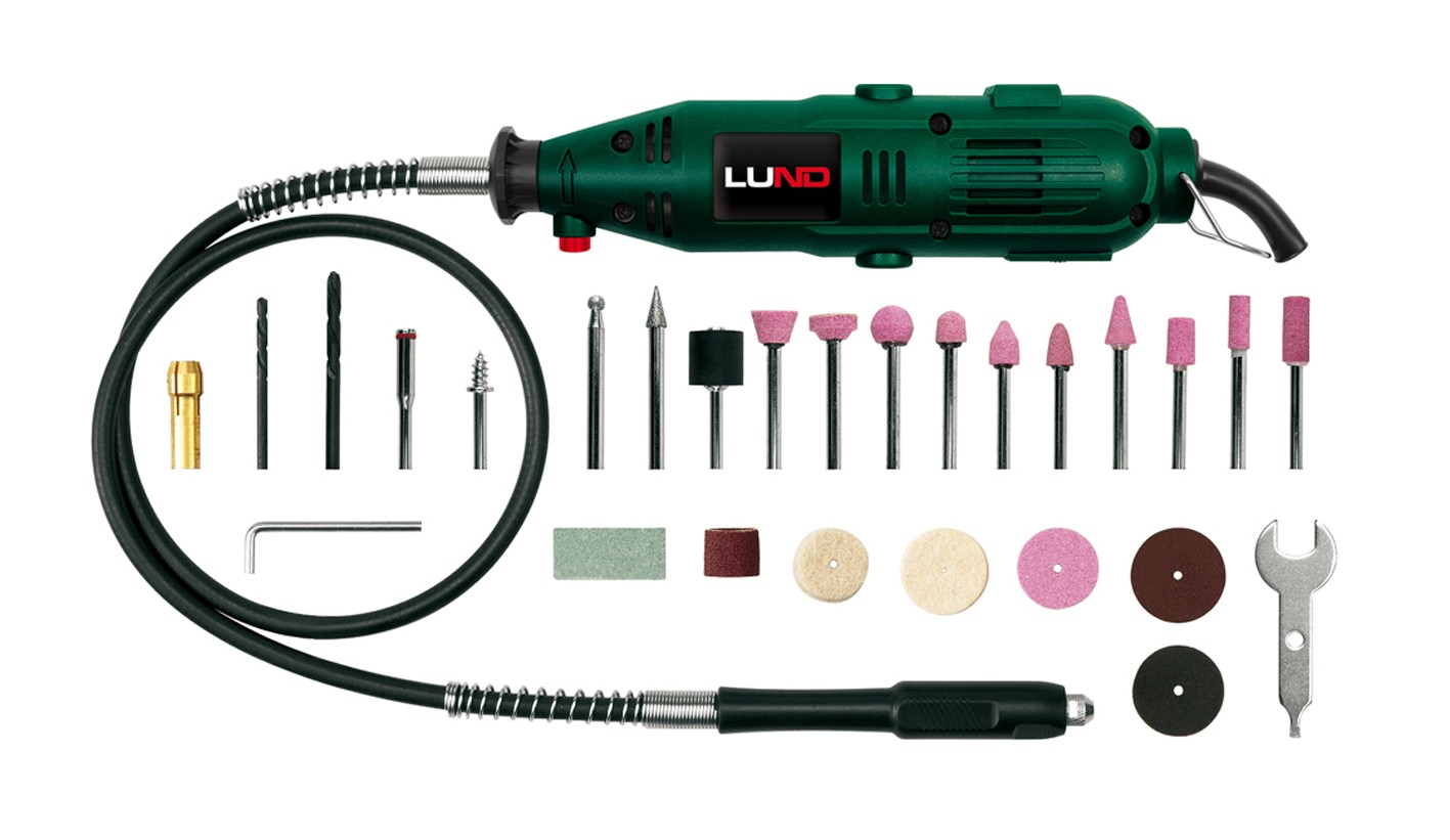 Bruska mini 135 W + 40 ks příslušenství LUND TO-79314