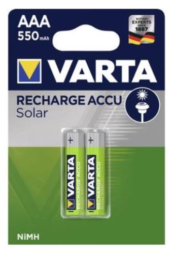Baterie Varta SOLAR ACCU 550 mA, R03/AAA BV56733- 2 ks