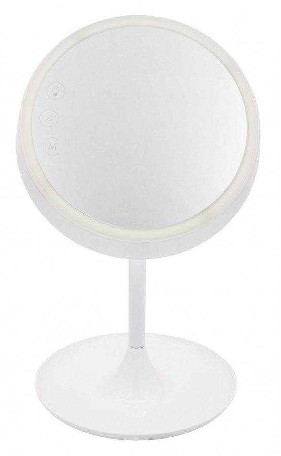 NILSEN LED stolní lampa se zrcadlem DREAM dotyková, stmívatelná, 6,4W, volba teploty světla, bílá PX033