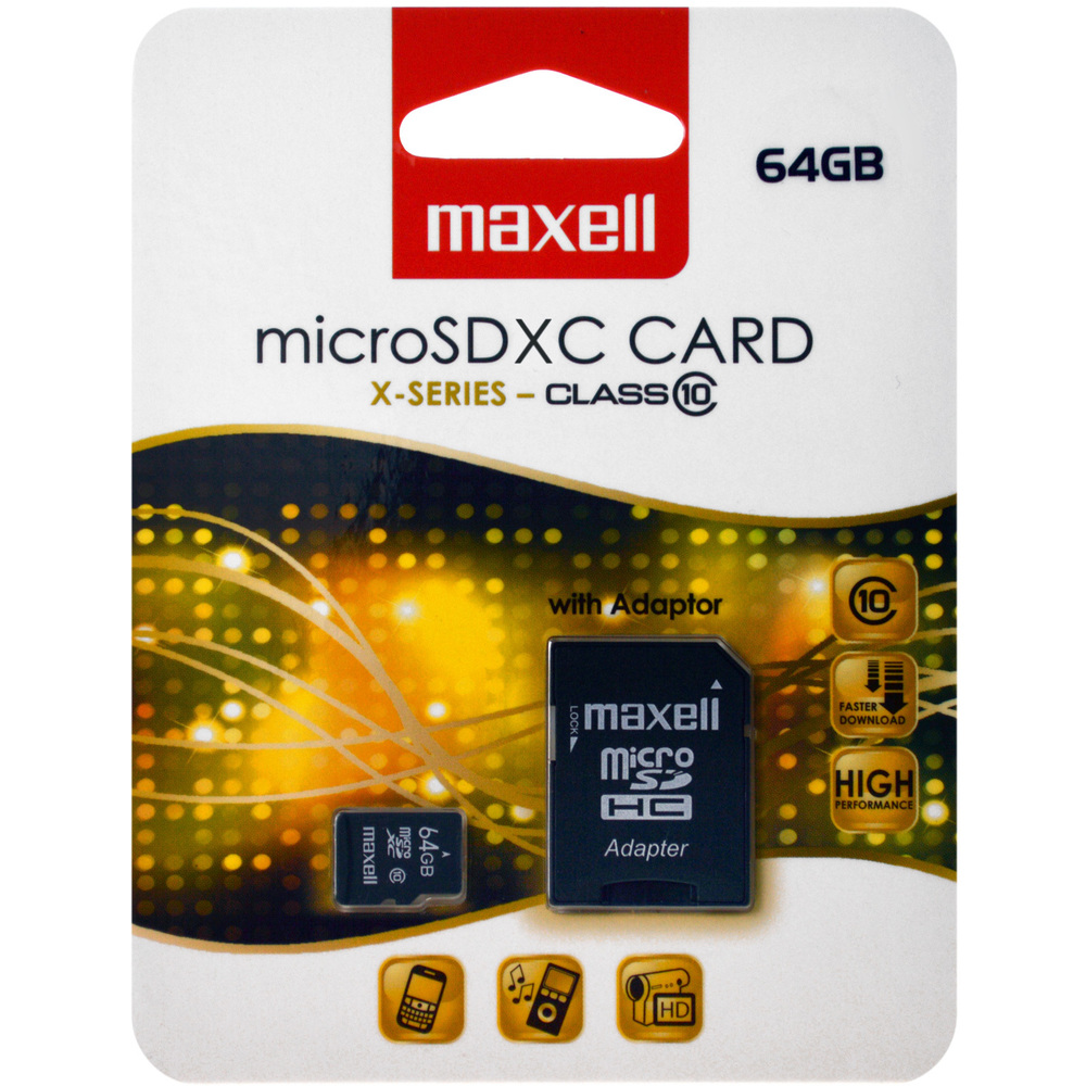 Maxell MicroSDXC 64GB CL10 + adpt 854988 MAXELL