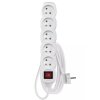 Prodlužovací kabel 3 m / 5 zásuvek / s vypínačem / bílý / PVC / 1 mm2 P1513
