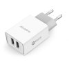 Chytrá síťová nabíječka ALIGATOR 2.4A, 2xUSB, smart IC, bílá