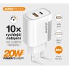 Chytrá síťová nabíječka ALIGATOR Power Delivery 20W, USB-C + USB-A CHPD0009