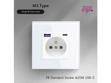 Zásuvka s USB a USB-C