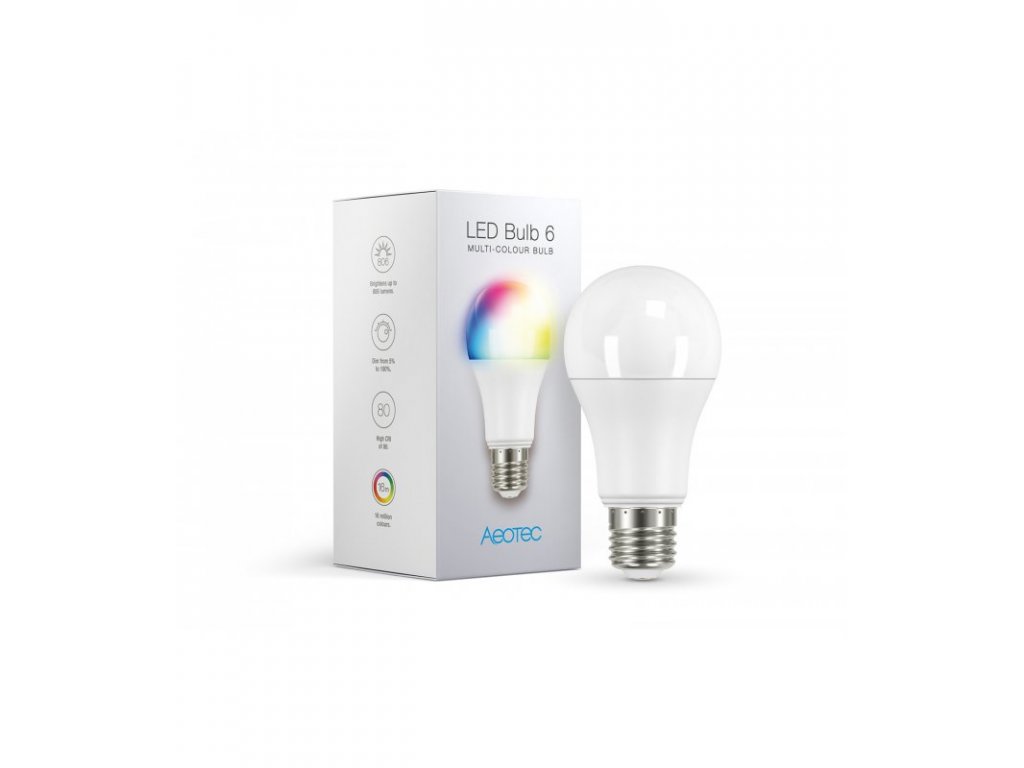 Farebná žiarovka - AEOTEC LED Bulb 6 Multi-Colour (ZWA002-C), E27