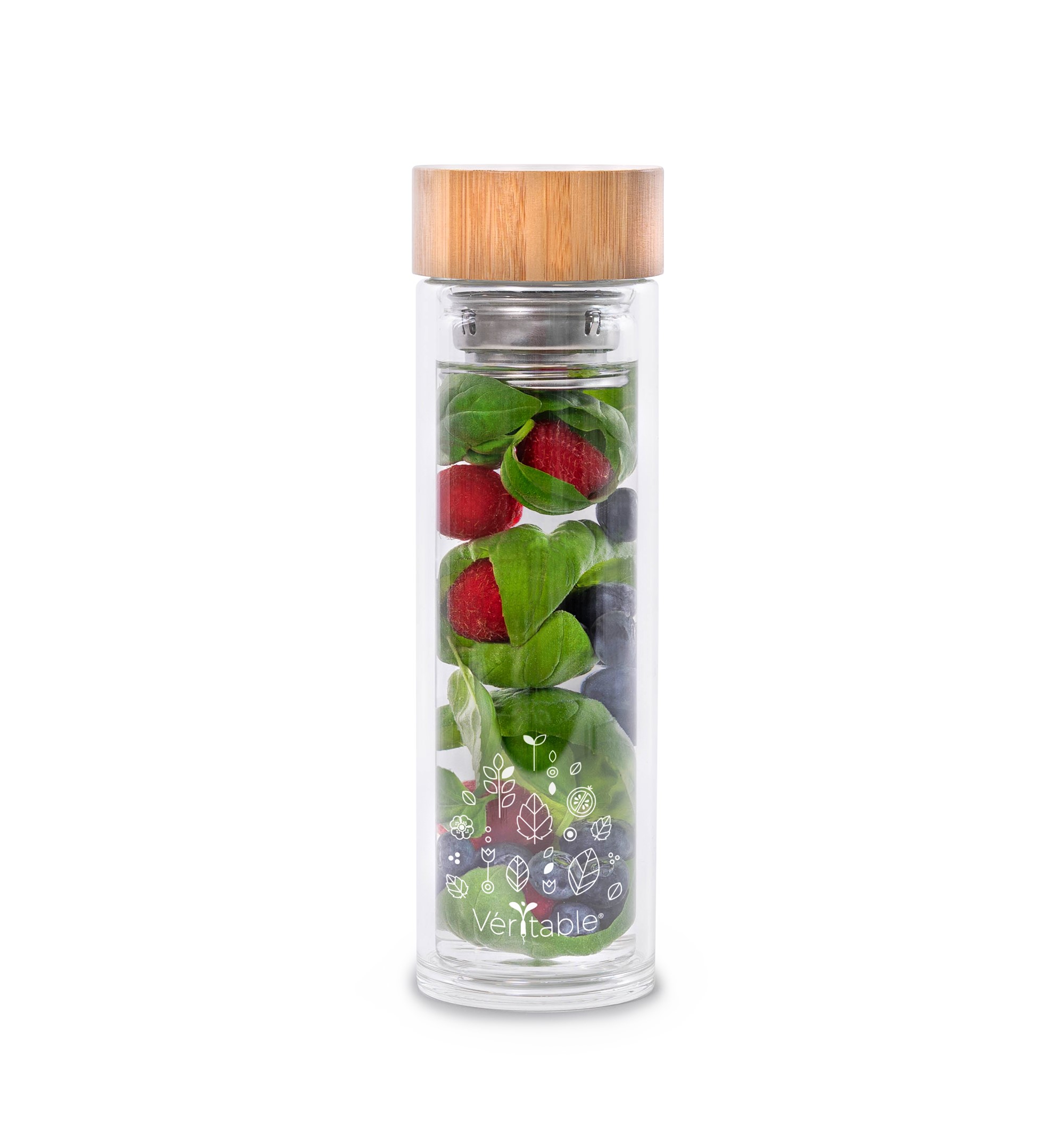 Véritable® Sklenená luhovacia fľaša so sitkom