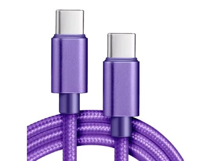 Rýchlonabíjací a dátový kábel Madvell USB-C 60W 1 až 2 metre fialová