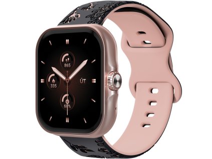 2368 9 chytre hodinky madvell aura s gps a bluetooth volanim ruzove se silikonovym reminkem pampeliska