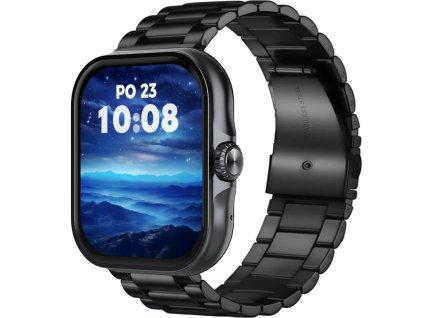 Madvell Aura s GPS čierne s oceľovým ťahom + silikónový remienok