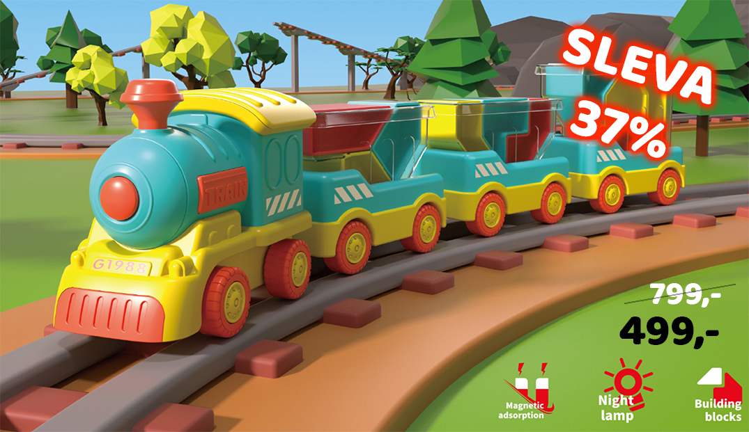 Magnetická stavebnice vláček set 19 ks