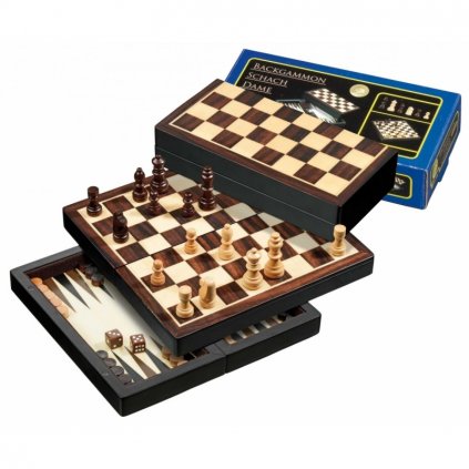 Šachy+dáma+Backgammon set Magnetic PHILOS