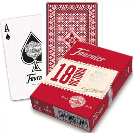 Hrací karty Fournier No 18 Standard Index, Barva Červená