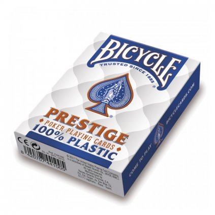 Hrací karty Bicycle Prestige Rider Back 100 % Plastic Jumbo BLUE
