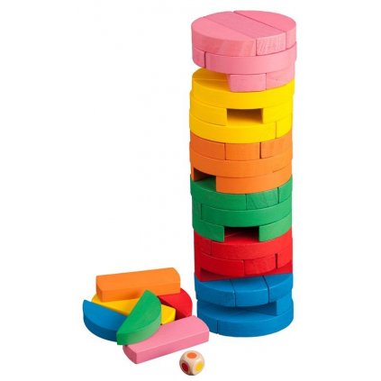 Jenga padající věž barevná