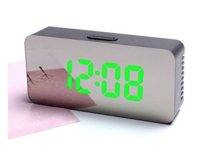 LED Mirror Alarm Clock Digital Snooze Table Clock Temperature Display