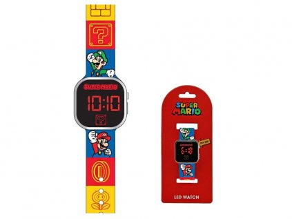 127078 detske led hodinky super mario