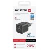 Síťový adaptér Swissten GaN 1× USB-C 20 W PD + 1× USB-A 18 W QC – černý