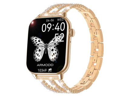 ARMODD Prime 2 rose gold s kovovým třpytivým řemínkem + silikonový řemínek