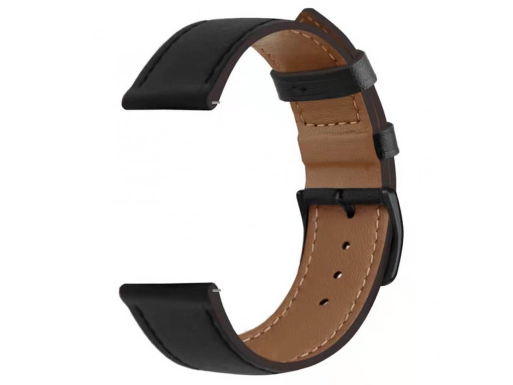 Řemínek ARMODD Prime kožený černý (20mm)