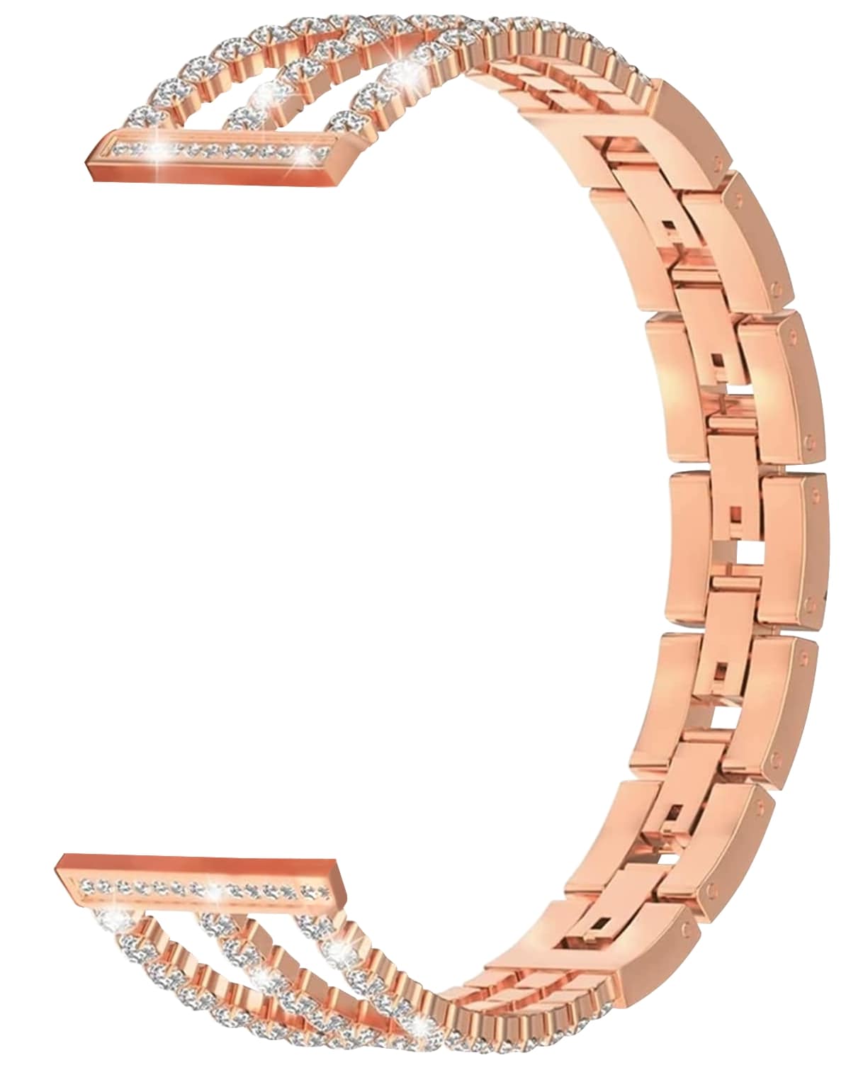 Vyměnitelný řemínek ARMODD kovový třpytivý rose gold (22mm)