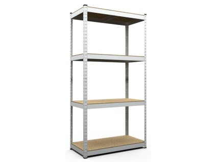 Kovový regál 180x90x40cm, zinkovaný, 4-policový, nosnost 700kg